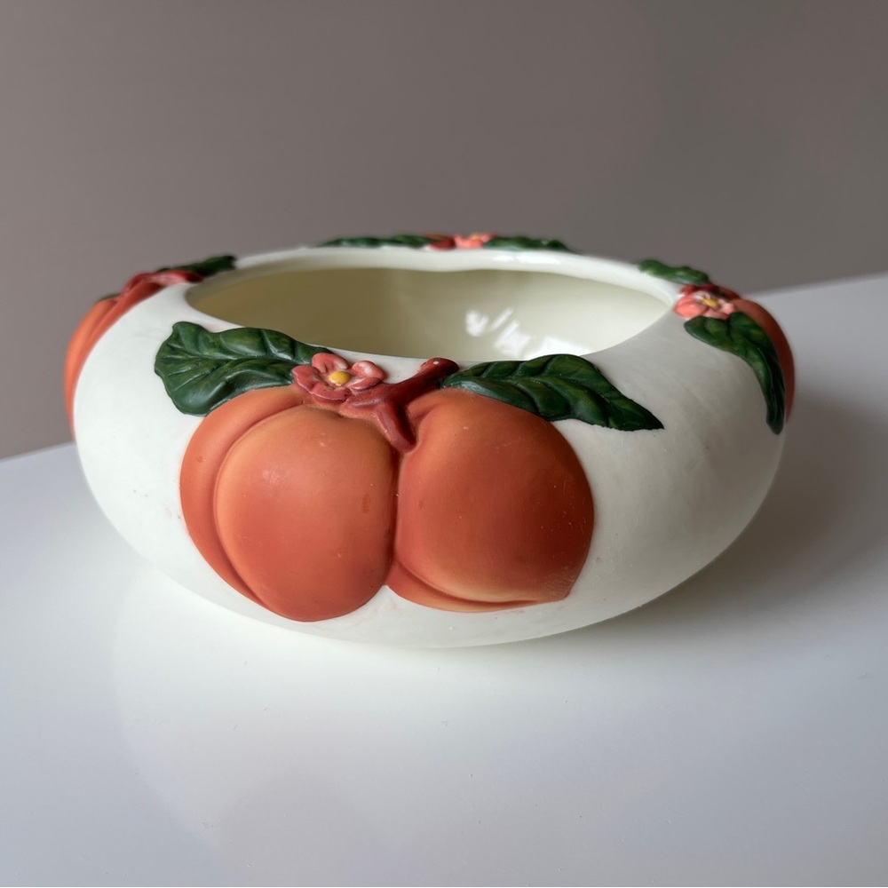 Claire Burke Pottery Unglazed Planter Peach Design